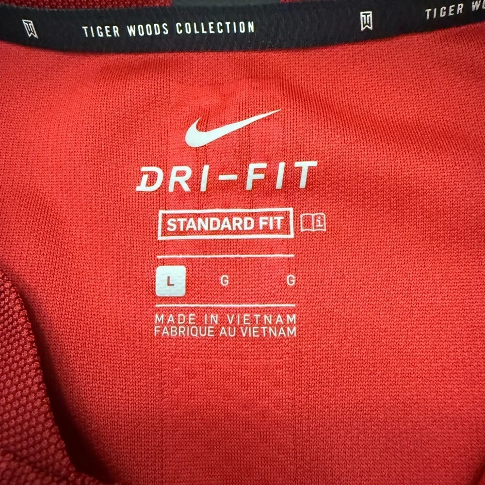 Nike Dri-FIT Red Golf Polo Shirt Men’s Size Large Performance Pro Golf
